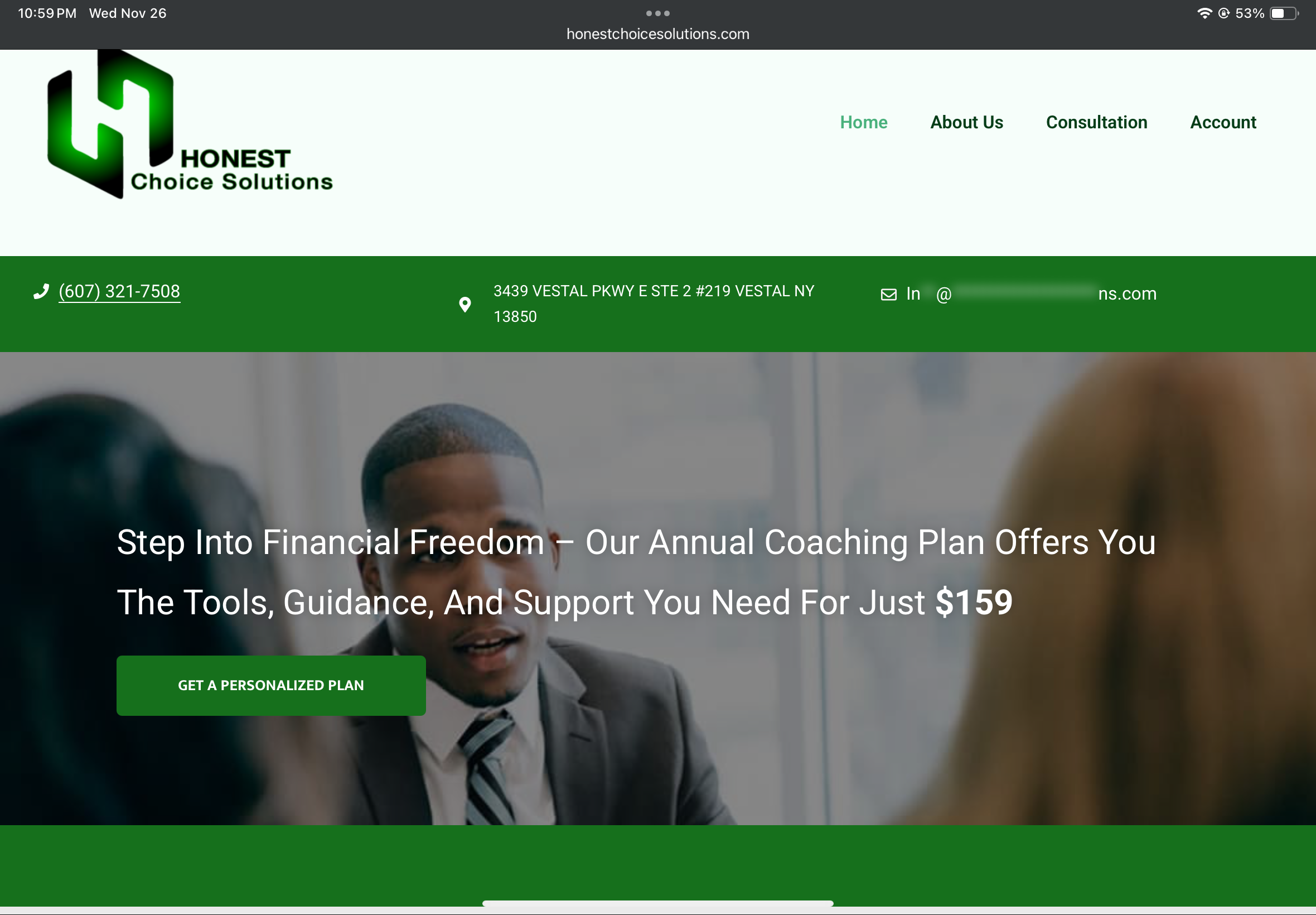 Honest Choice Solutions website preview