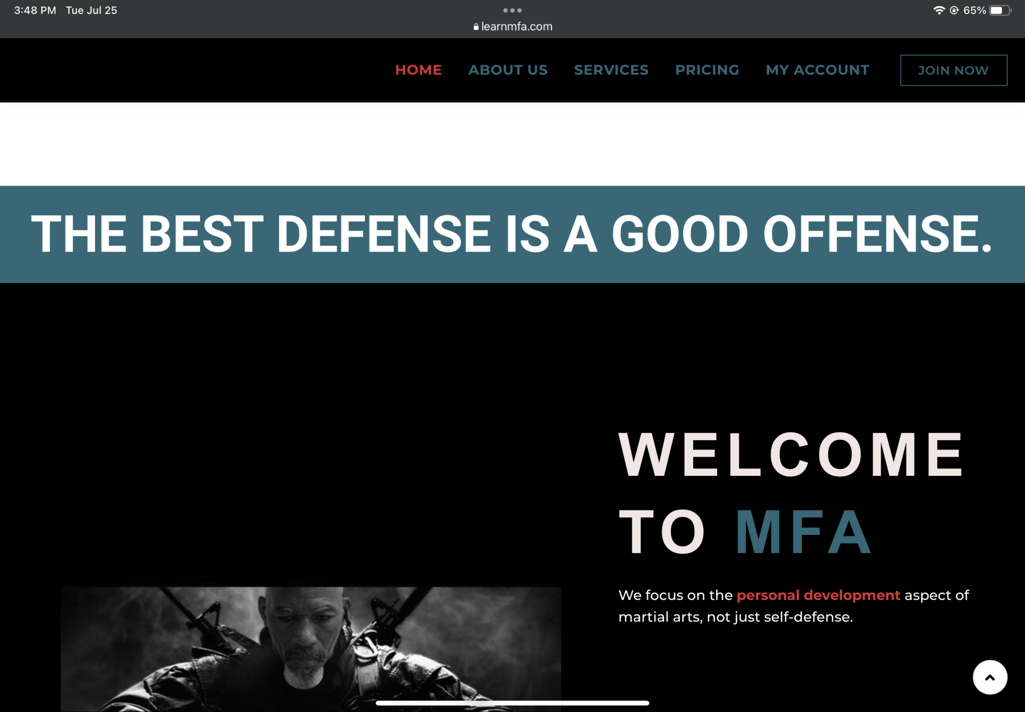 Learn MFA website preview